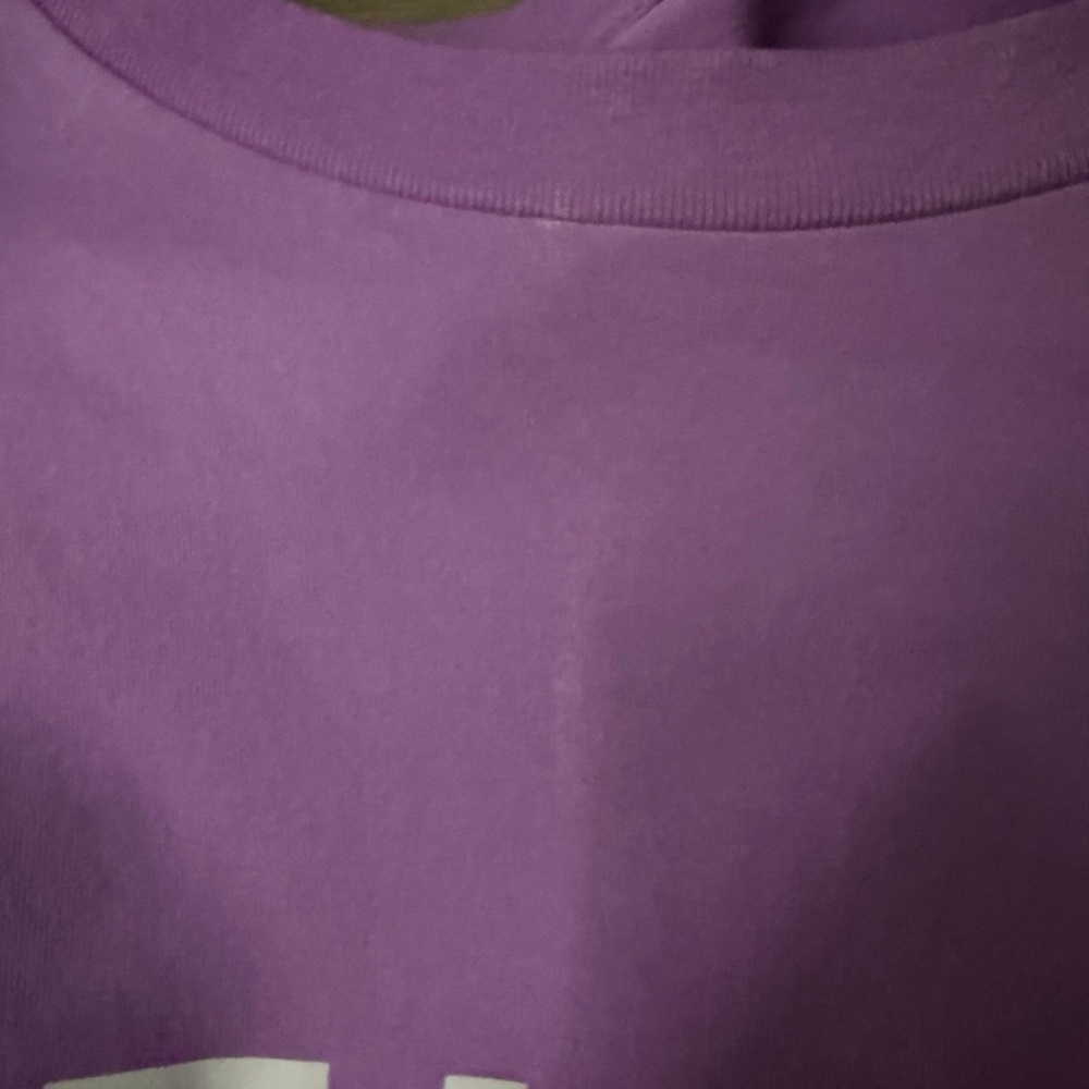 Celine Paris Logo Cropped T Shirt Lavender Purple Cotton Tee XS - Picture 4 of 5